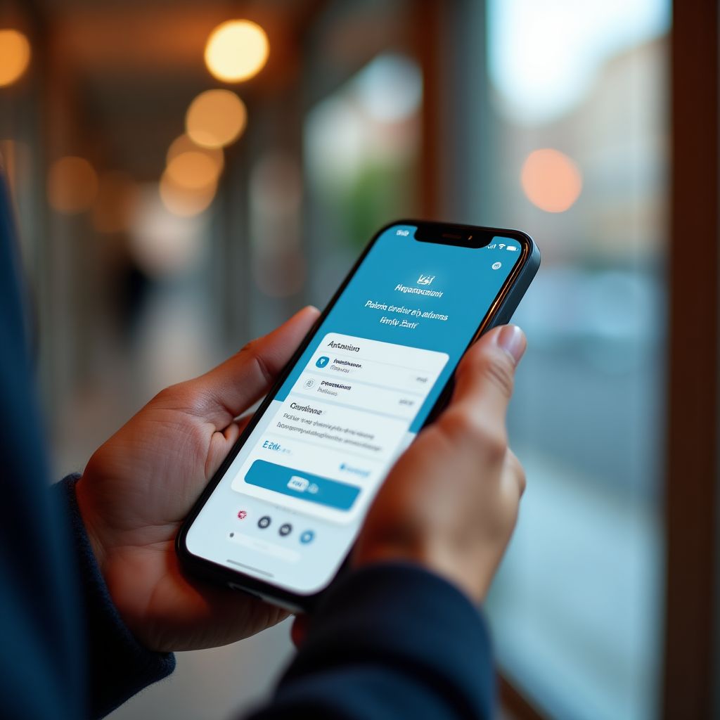 Aplicación bancaria en smartphone